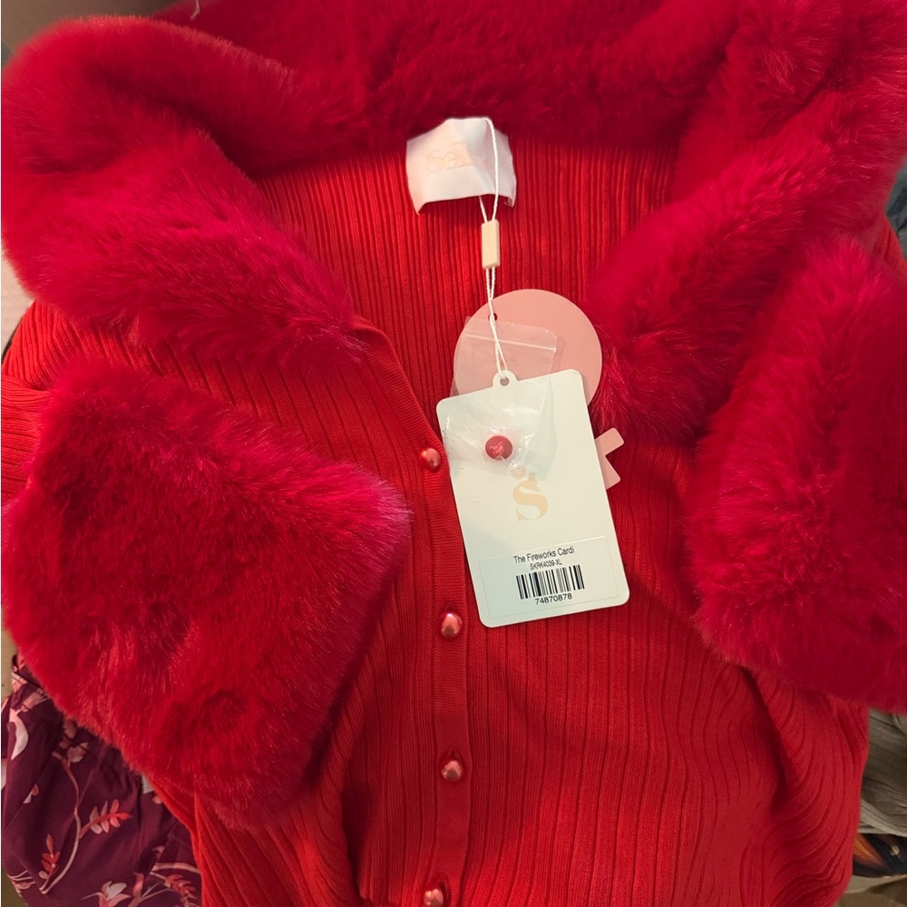 Selkie Red Fireworks Cardi - Picture 2 of 2